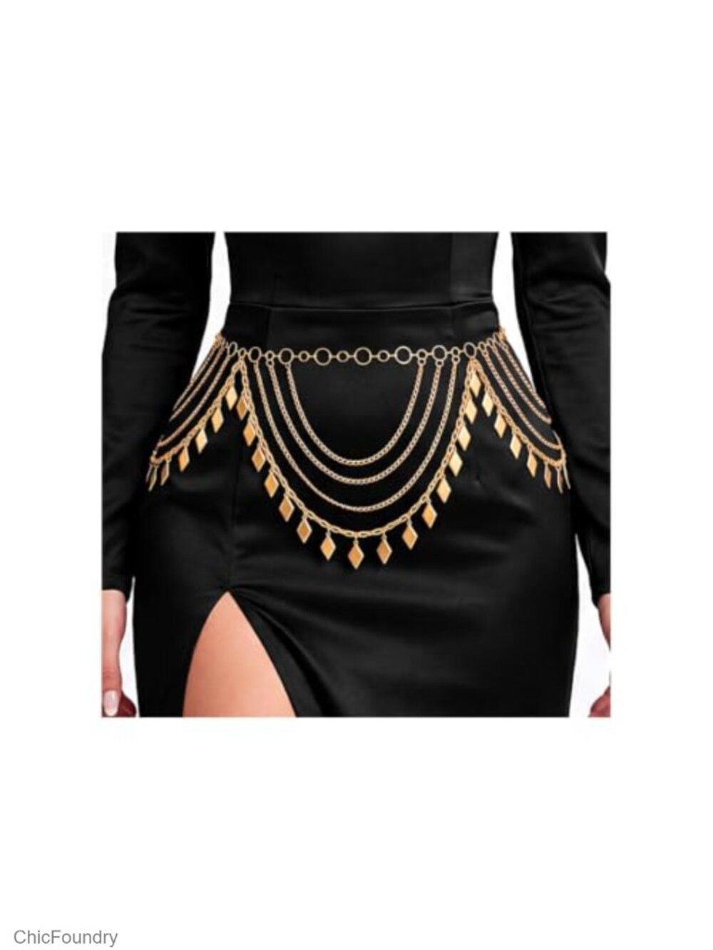 Layered Waist Chain Belt for Women | Adjustable Body Chain, Festival Boho